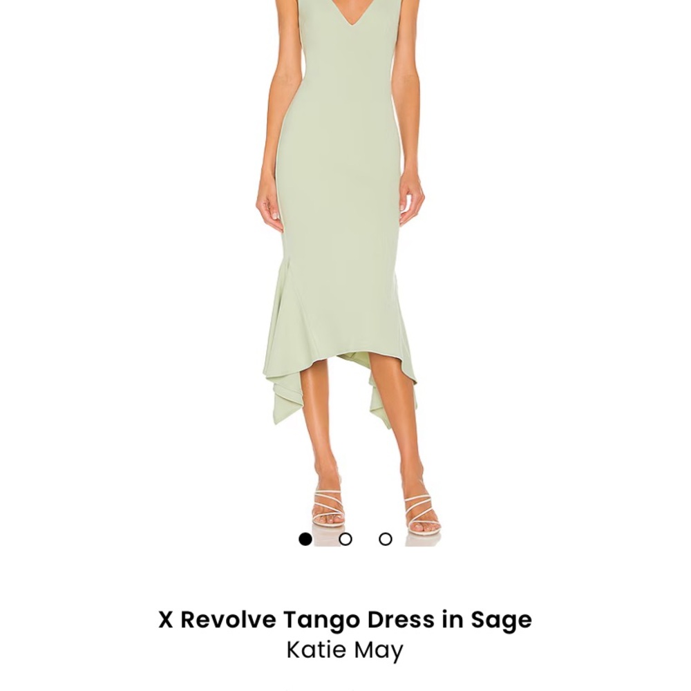 Katie May Green Sheath High Low Dress V-Neck Sleeveless